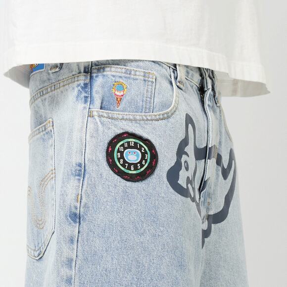 Ice cream Running Puppy Patch Triple Scoop baggy Jeans Heavy Wash Blue size 30 - Picture 5 of 16